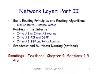 Network Layer: Part II