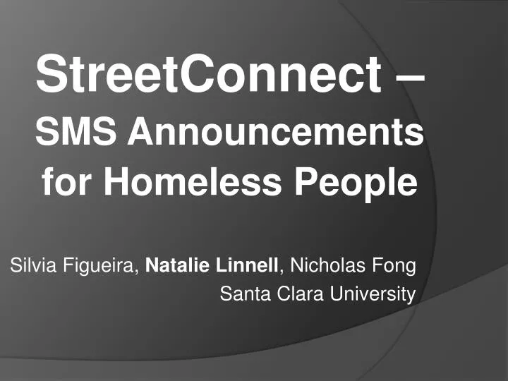 streetconnect sms announcements for homeless people