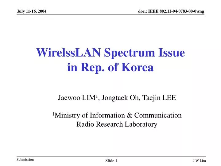 wirelsslan spectrum issue in rep of korea