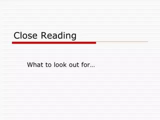 Close Reading