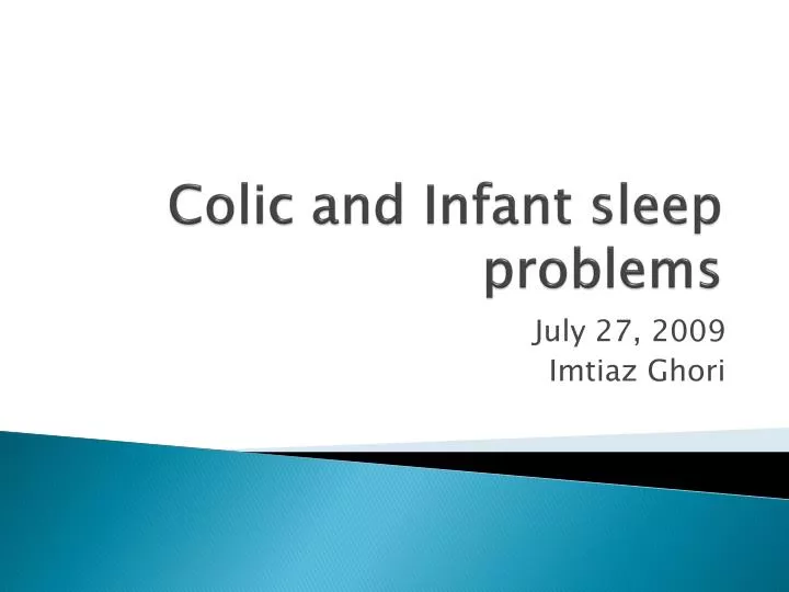 colic and infant sleep problems