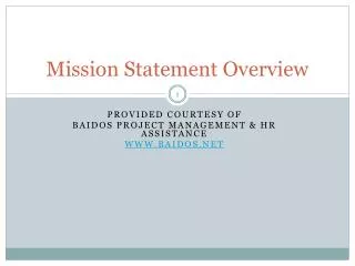 Mission Statement Overview