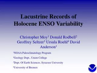 Lacustrine Records of Holocene ENSO Variability