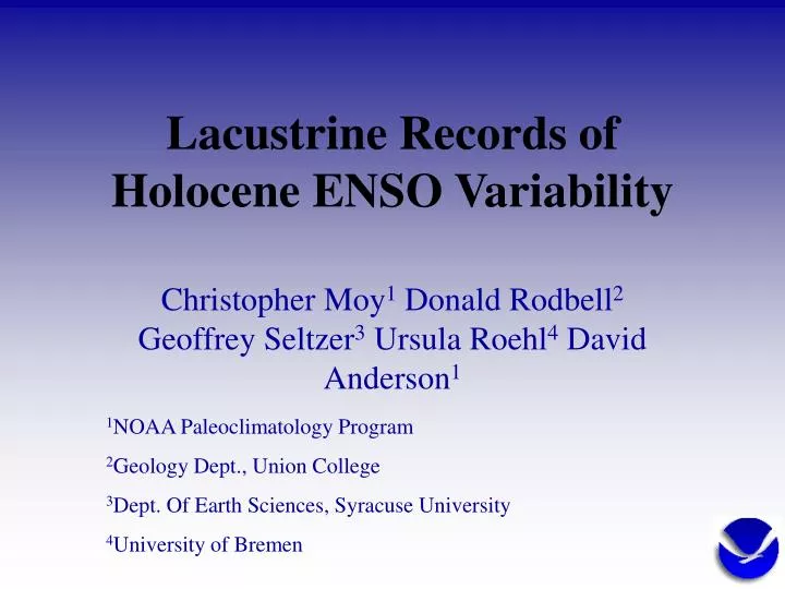 lacustrine records of holocene enso variability