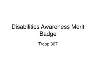 Disabilities Awareness Merit Badge