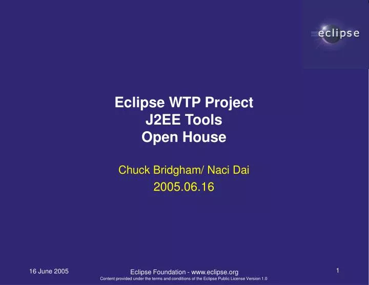 eclipse wtp project j2ee tools open house