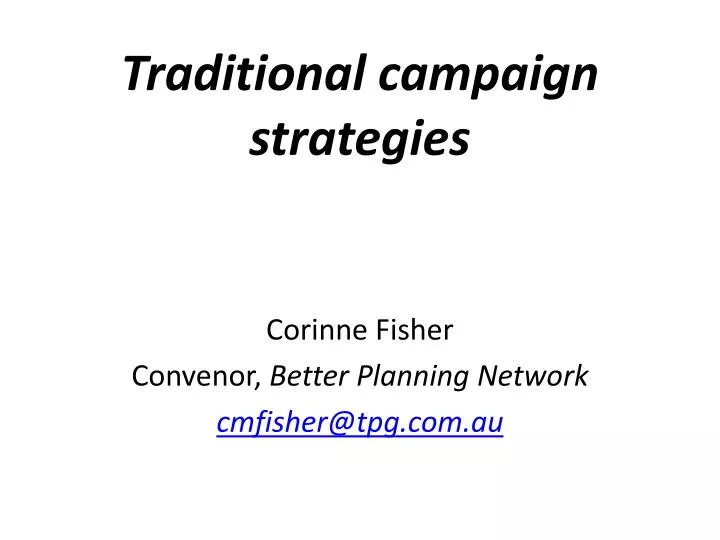 traditional campaign strategies