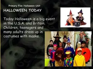 Primary Five Halloween Unit