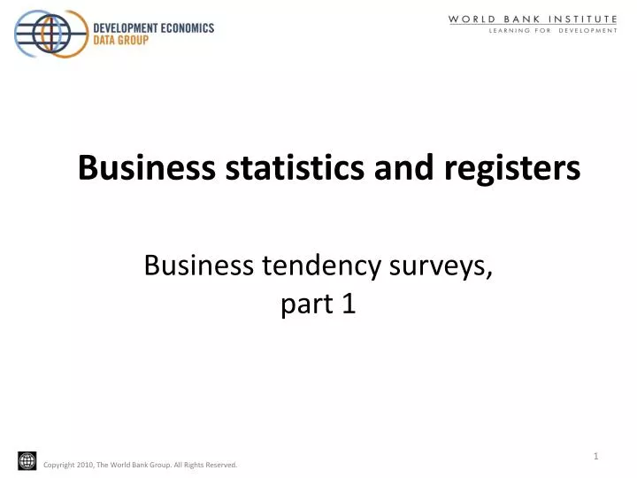 business tendency surveys part 1