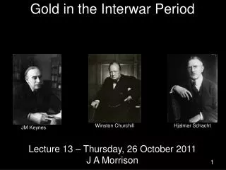 Gold in the Interwar Period
