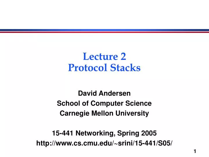 lecture 2 protocol stacks