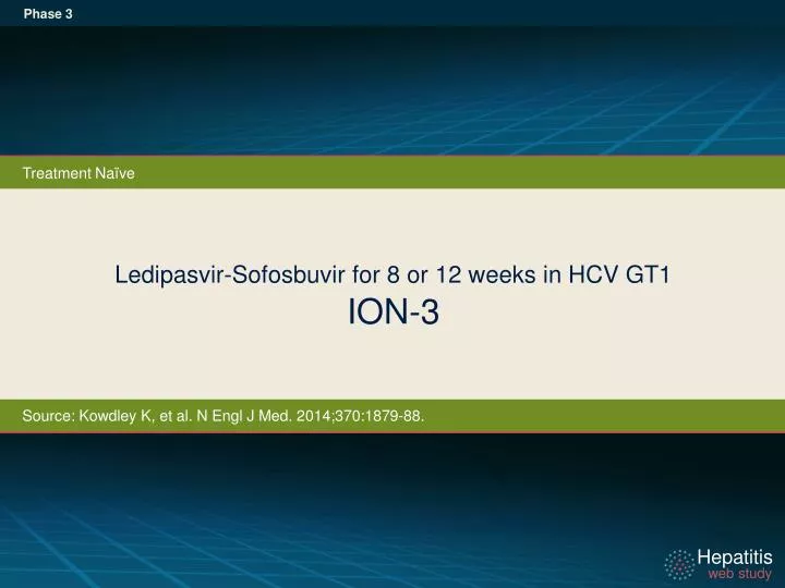 ledipasvir sofosbuvir for 8 or 12 weeks in hcv gt1 ion 3