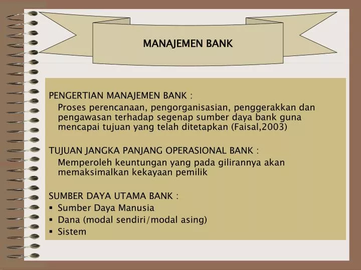 PPT - PENGERTIAN MANAJEMEN BANK : PowerPoint Presentation, Free ...