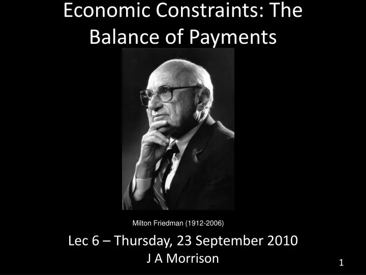 economic constraints the balance of payments
