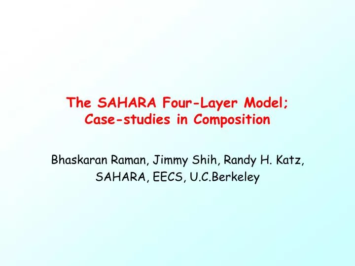 the sahara four layer model case studies in composition