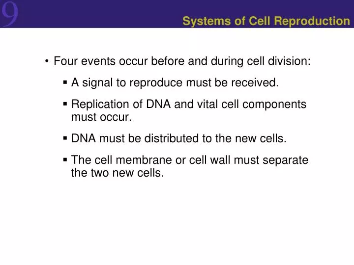 systems of cell reproduction