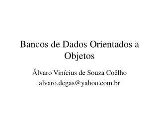 bancos de dados orientados a objetos