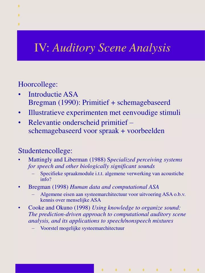 iv auditory scene analysis