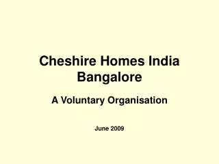 Cheshire Homes India Bangalore