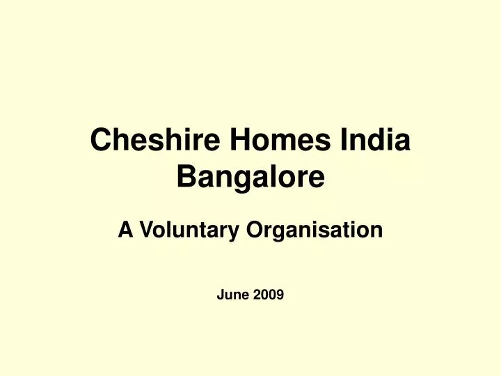 cheshire homes india bangalore