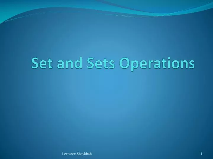 set and sets operations