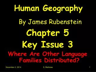Human Geography By James Rubenstein