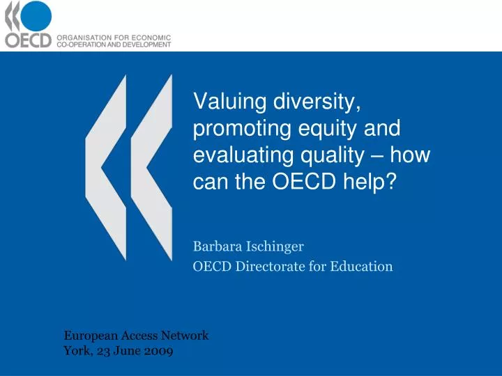 valuing diversity promoting equity and evaluating quality how can the oecd help