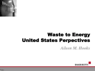 Waste to Energy United States Perpectives