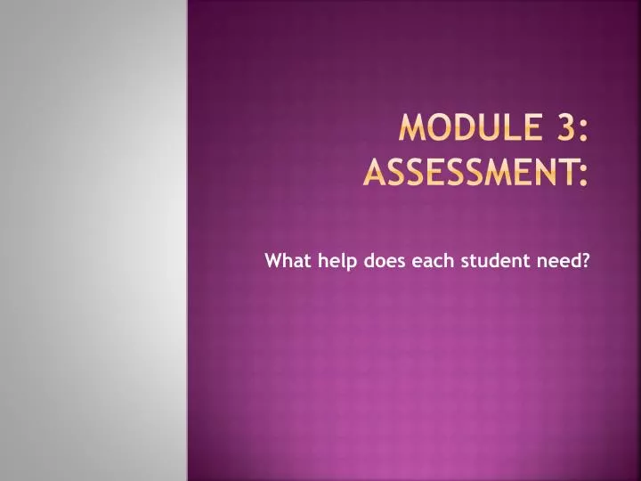 module 3 assessment