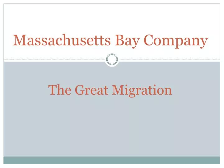 massachusetts bay company the great migration
