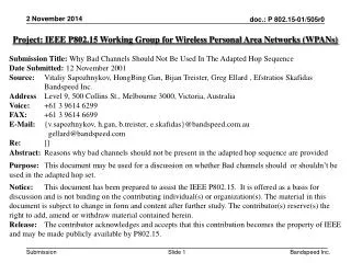 Project: IEEE P802.15 Working Group for Wireless Personal Area Networks (WPANs)