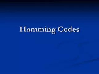 Hamming Codes