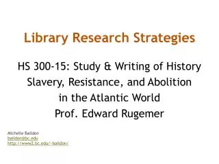 Library Research Strategies