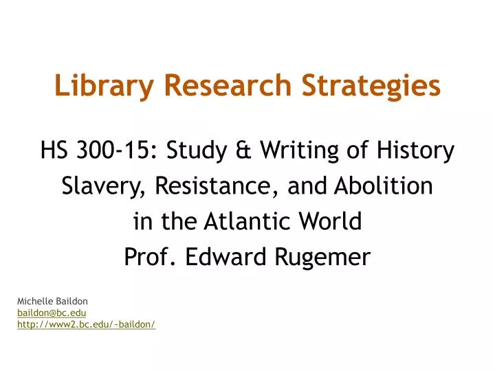 library research strategies