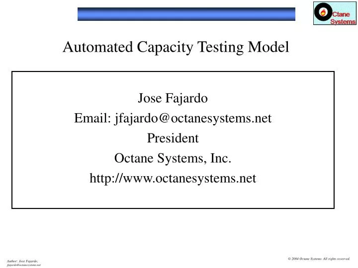 automated capacity testing model