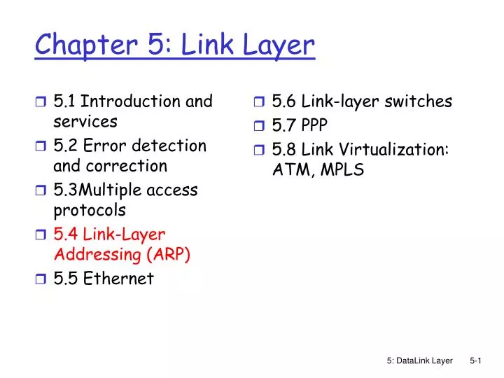 chapter 5 link layer