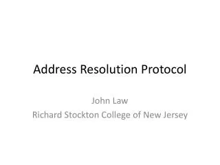 Address Resolution Protocol