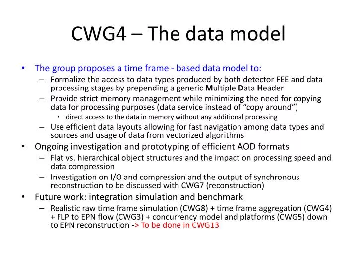 cwg4 the data model