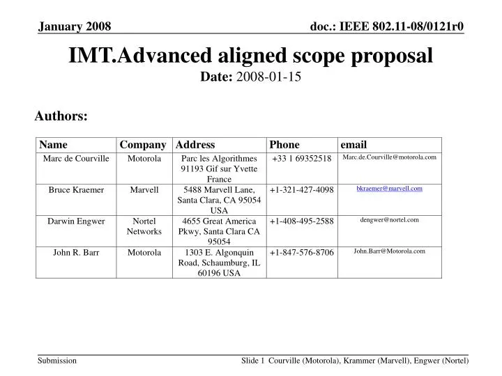 imt advanced aligned scope proposal