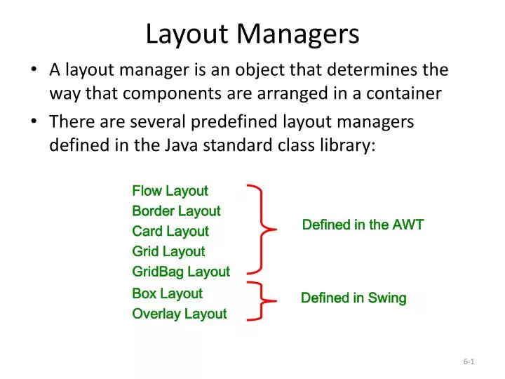 layout managers