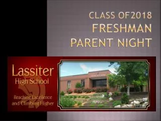 Class of2018 Freshman parent night