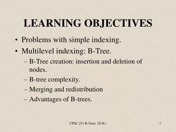 learning objectives