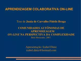 aprendizagem colaborativa on line