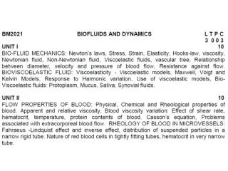 Biofluids &amp; Dynamics