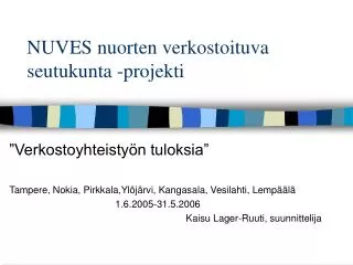 nuves nuorten verkostoituva seutukunta projekti