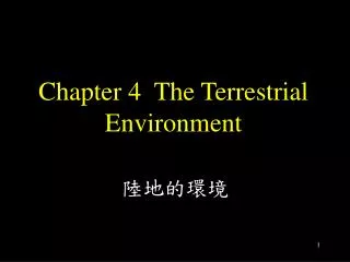 chapter 4 the terrestrial environment