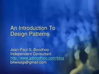 An Introduction To Design Patterns