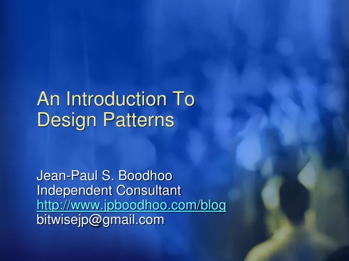 an introduction to design patterns