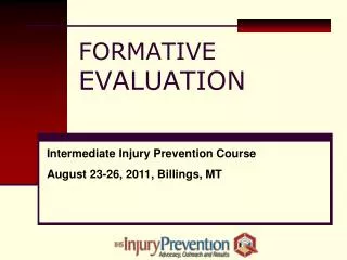 FORMATIVE EVALUATION