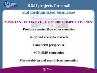 R&amp;D projects for small and medium sized businesses